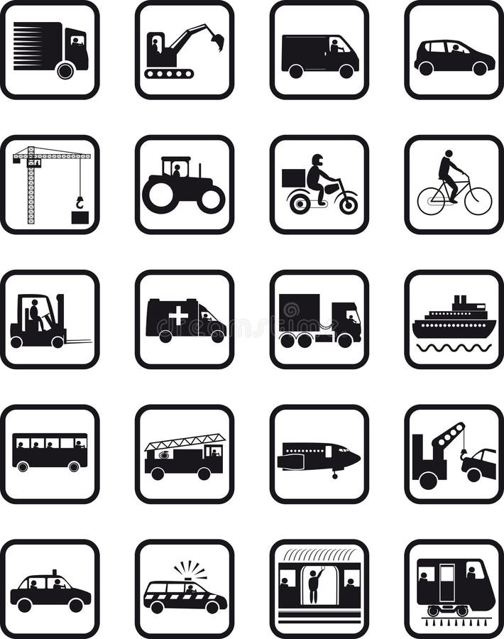 Icone di occupazione di trasporto