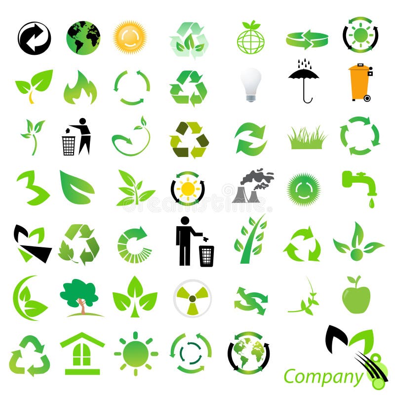 Icone di riciclaggio ambientali