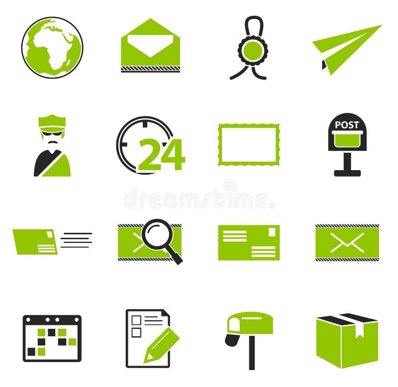 Icone di servizio postale messe royalty illustrazione gratis Icone di servizio postale messe royalty illustrazione gratis