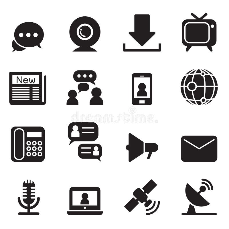 Icone di tecnologia della comunicazione