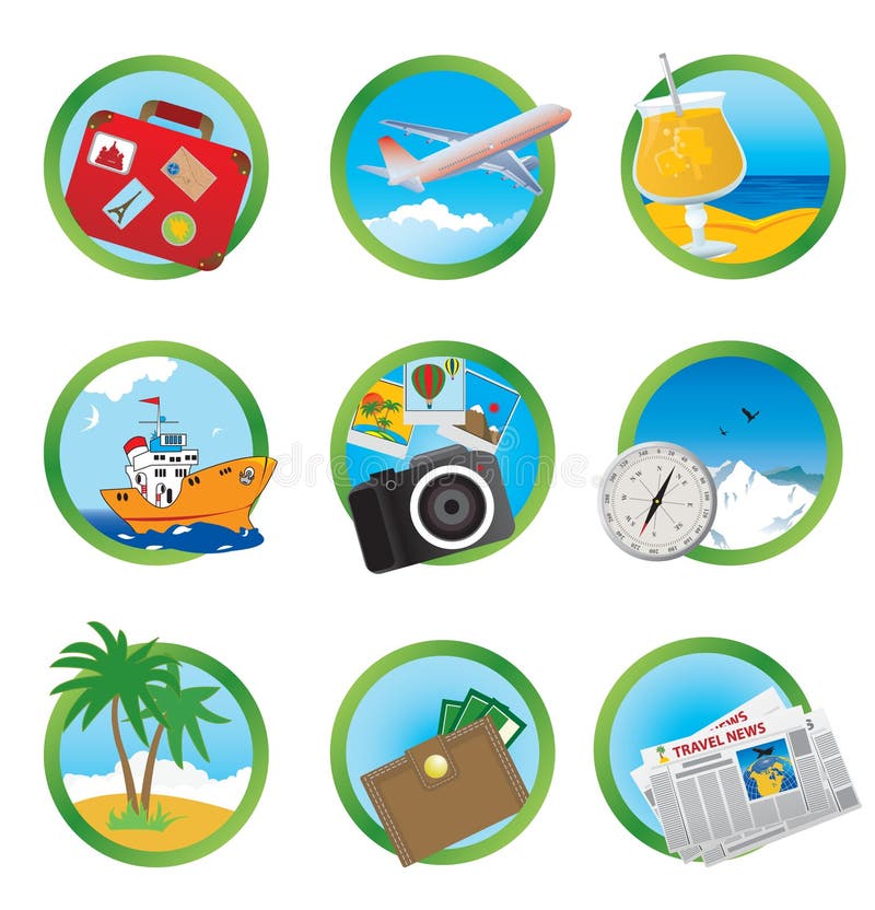 Vacation icons. Illustration for you design. Vacation icons. Illustration for you design