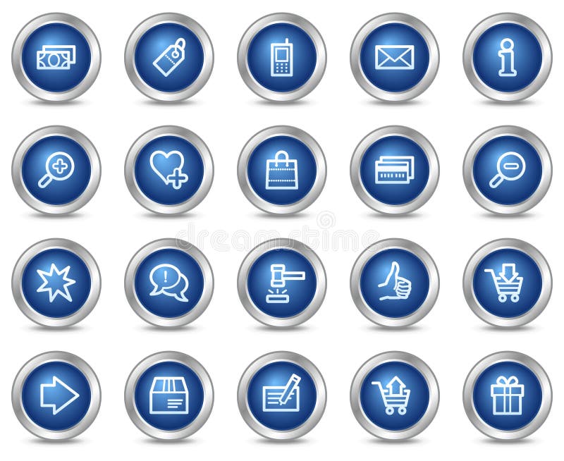 Vector web icons, blue circle buttons series. Vector web icons, blue circle buttons series