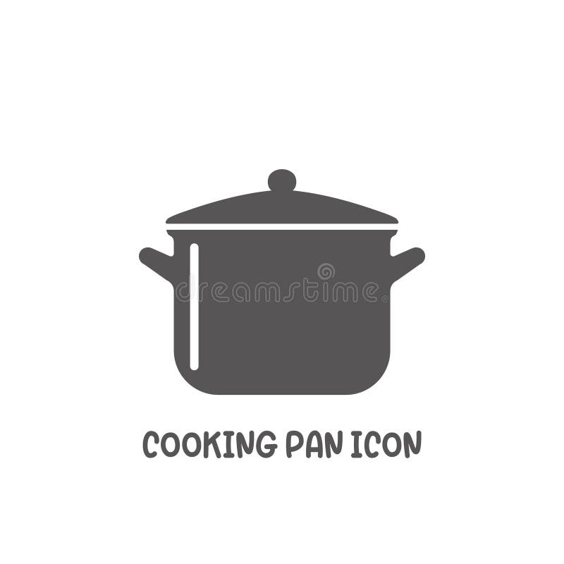Cooking pan icon simple silhouette flat style vector illustration on white background. Cooking pan icon simple silhouette flat style vector illustration on white background