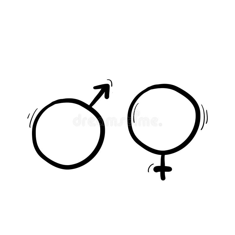 Icone e simboli disegnati a mano per lo stile delle vignette di scarabocchi maschili e femminili royalty illustrazione gratis Icone e simboli disegnati a mano per lo stile delle vignette di scarabocchi maschili e femminili royalty illustrazione gratis