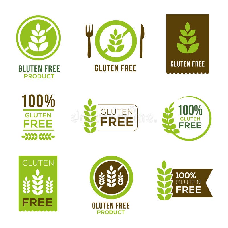 Icone libere del glutine - distintivi royalty illustrazione gratis Icone libere del glutine - distintivi royalty illustrazione gratis