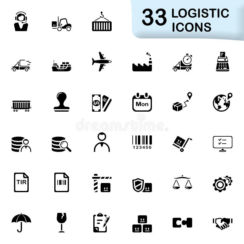 33 icone logistiche nere royalty illustrazione gratis 33 icone logistiche nere royalty illustrazione gratis