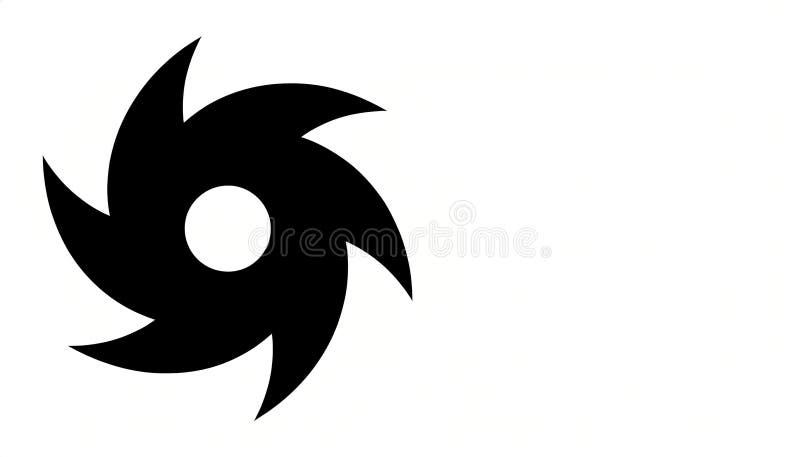 Icone ouragan whirlwind tornado panneaux scie à voile étoile shuriken ninja étoile typhon modèle noir illustration de vecteur