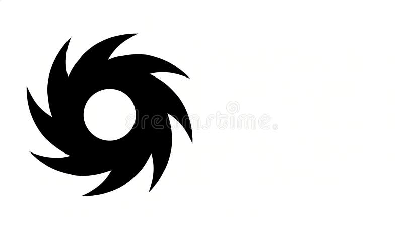 Icone ouragan whirlwind tornado panneaux scie à voile étoile shuriken ninja étoile typhon modèle noir illustration stock