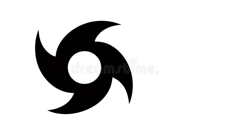 Icone ouragan whirlwind tornado panneaux scie à voile étoile shuriken ninja étoile typhon modèle noir illustration libre de droits