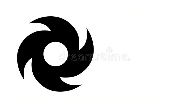 Icone ouragan whirlwind tornado panneaux scie à voile étoile shuriken ninja étoile typhon modèle noir illustration de vecteur