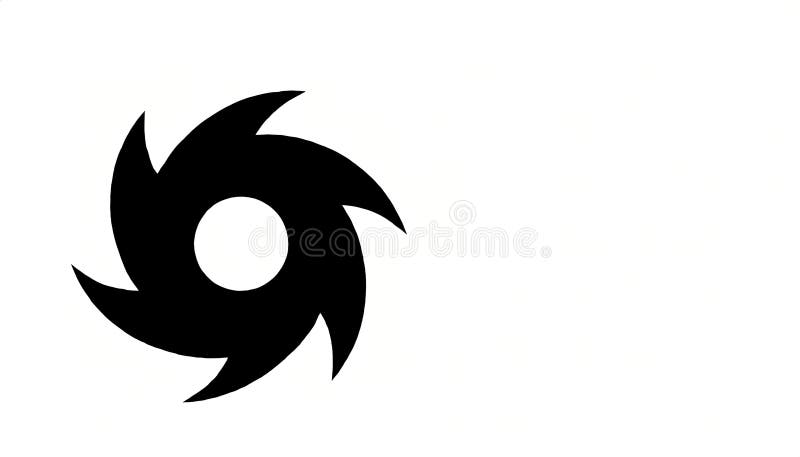 Icone ouragan whirlwind tornado panneaux scie à voile étoile shuriken ninja étoile typhon modèle noir illustration libre de droits