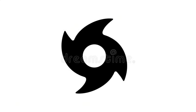 Icone ouragan whirlwind tornado panneaux scie à voile étoile shuriken ninja étoile typhon modèle noir illustration stock