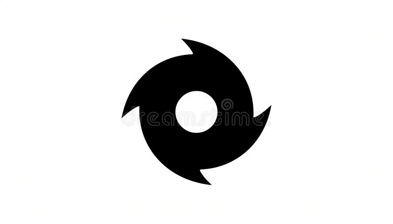 Icone ouragan whirlwind tornado panneaux scie à voile étoile shuriken ninja étoile typhon modèle noir illustration stock