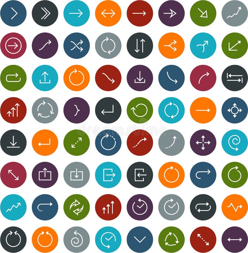 Icone piane della freccia royalty illustrazione gratis Icone piane della freccia royalty illustrazione gratis