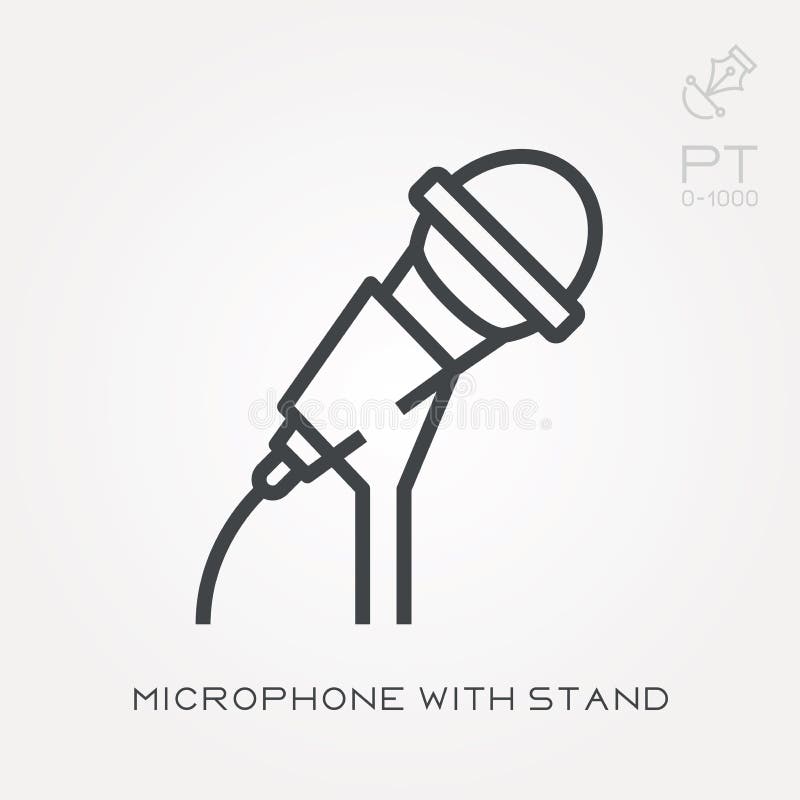 Icone piane di vettore con il microfono ed il supporto royalty illustrazione gratis Icone piane di vettore con il microfono ed il supporto royalty illustrazione gratis