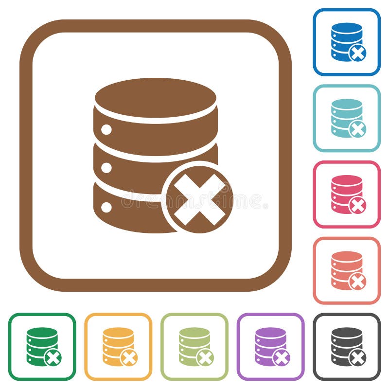 Icone semplici annulle database illustrazione vettoriale