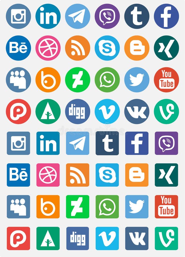 Icone sociali di media royalty illustrazione gratis Icone sociali di media royalty illustrazione gratis