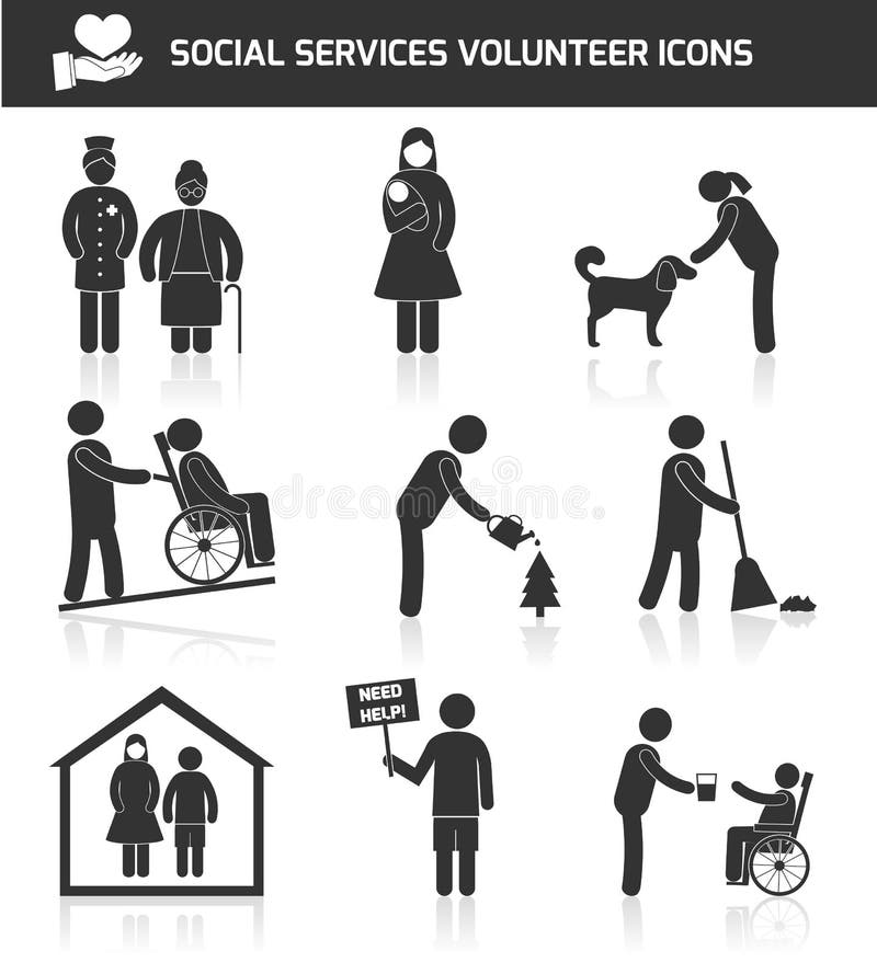 Icone volontarie messe royalty illustrazione gratis Icone volontarie messe royalty illustrazione gratis