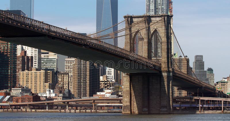 The Iconic Brooklyn Bridge with the FDR Drive in New York City Stock ...