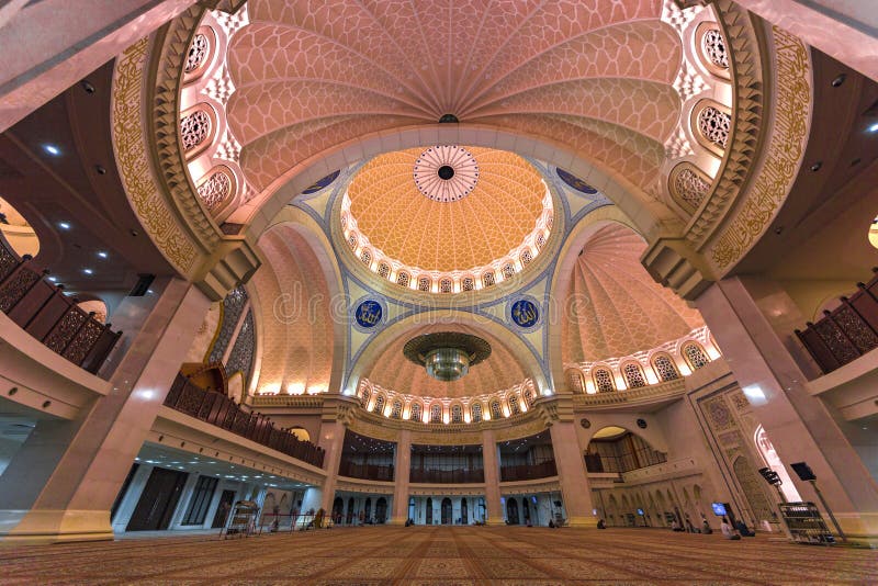 Iconic Malaysian Islamic mosque ceiling