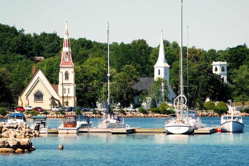 The Three Churches of Mahone Bay Stock Image Image of scotia, visitor