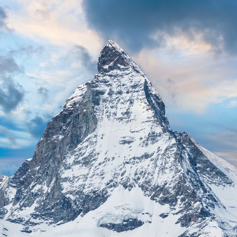 Iconic View of Snowy Matterhorn Peak, Swiss Alps, Valais, Switzerland ...