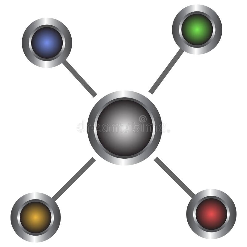 Icono abstracto simple, metálico, colorido de las conexiones Aislado en blanco ilustración del vector Icono abstracto simple, metálico, colorido de las conexiones Aislado en blanco ilustración del vector