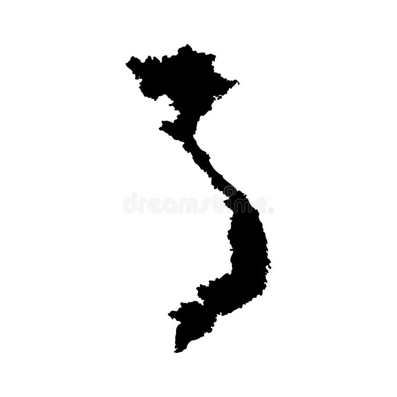 Icono aislado vector del ejemplo con el mapa simplificado de la República Socialista de Vietnam Silueta negra ilustración del vector Icono aislado vector del ejemplo con el mapa simplificado de la República Socialista de Vietnam Silueta negra ilustración del vector