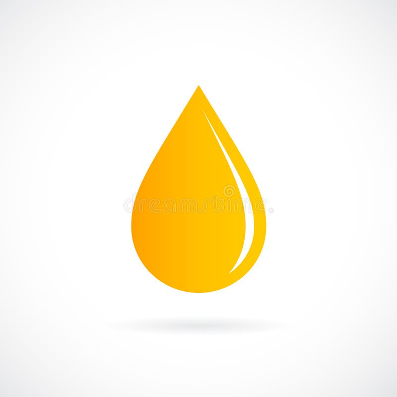 Icono amarillo del vector del descenso del aceite