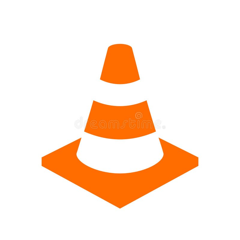 Icono anaranjado del vector del cono de la seguridad