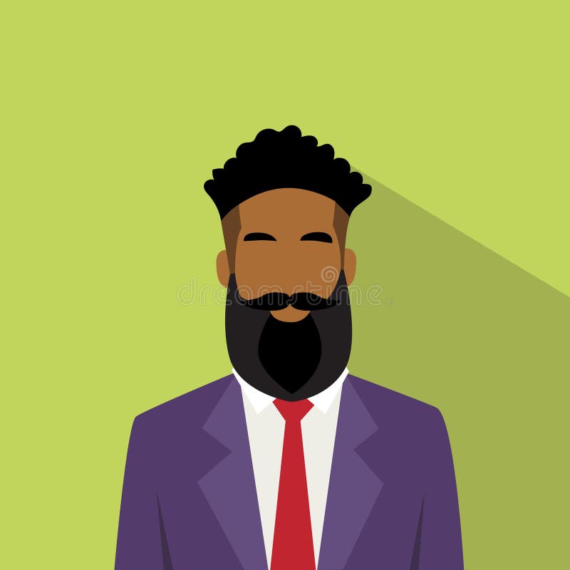 Icono Avatar masculino étnico afroamericano del perfil del hombre de negocios stock de ilustración Icono Avatar masculino étnico afroamericano del perfil del hombre de negocios stock de ilustración