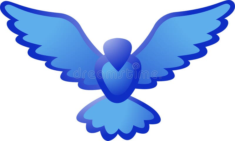 Icono azul del pájaro stock de ilustración Icono azul del pájaro stock de ilustración