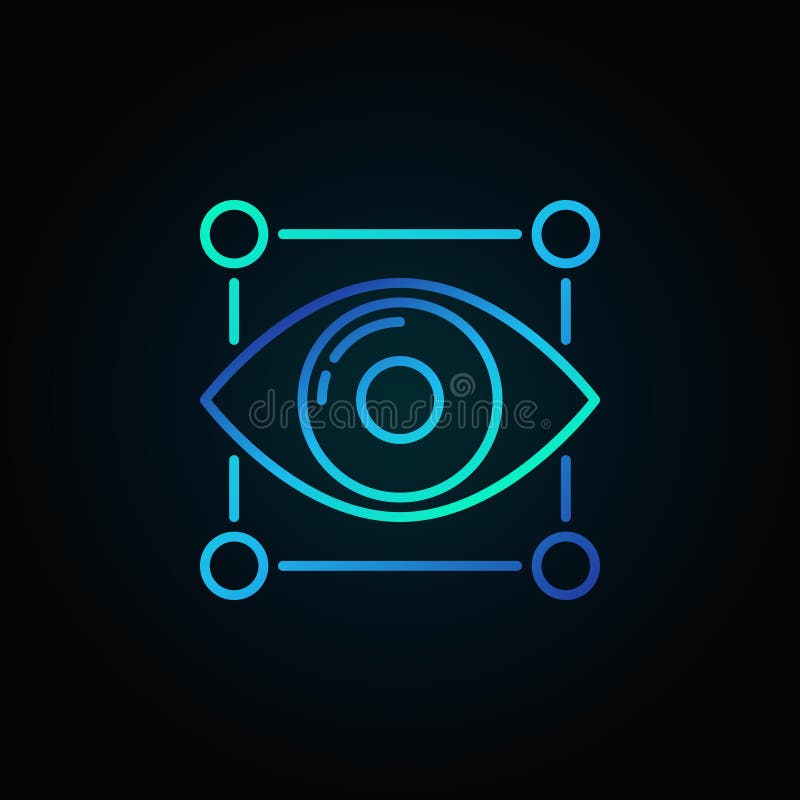 Icono azul del vector del ojo ilustración del vector Icono azul del vector del ojo ilustración del vector