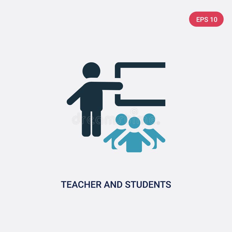Icono bicolor del vector del profesor y de los estudiantes del concepto de la gente el símbolo azul aislado de la muestra del vec stock de ilustración Icono bicolor del vector del profesor y de los estudiantes del concepto de la gente el símbolo azul aislado de la muestra del vec stock de ilustración