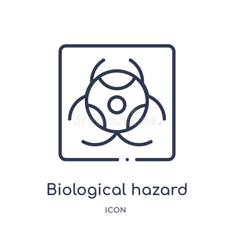 Icono biológico linear del peligro de la colección alerta del esquema Línea fina vector biológico del peligro aislado en el fondo libre illustration Icono biológico linear del peligro de la colección alerta del esquema Línea fina vector biológico del peligro aislado en el fondo libre illustration