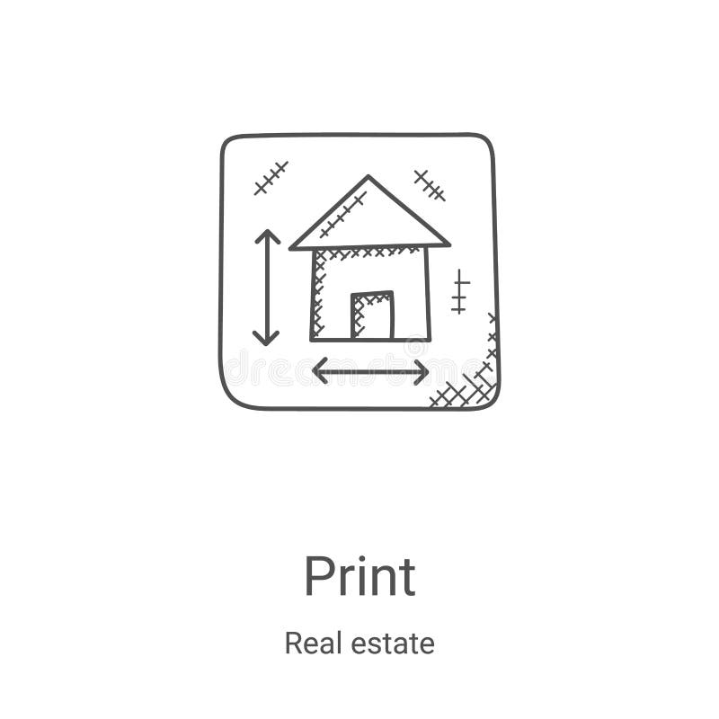 icono blueprint vector de colección de bienes raíces Ilustración vectorial de icono de esquema de plano delgado Símbolo lineal pa