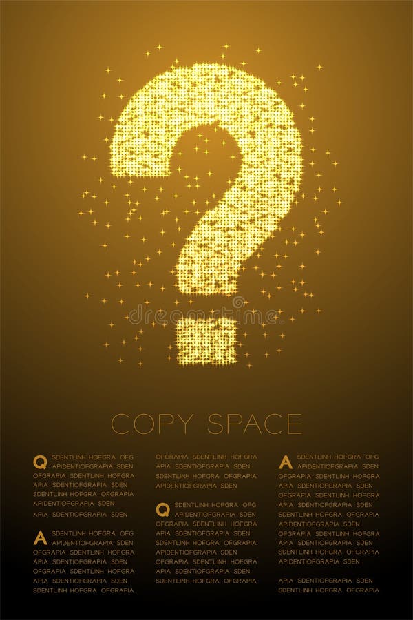 Icono brillante abstracto de la muestra del signo de interrogación del modelo de estrella de Bokeh, ejemplo de color oro del dise ilustración del vector Icono brillante abstracto de la muestra del signo de interrogación del modelo de estrella de Bokeh, ejemplo de color oro del dise ilustración del vector