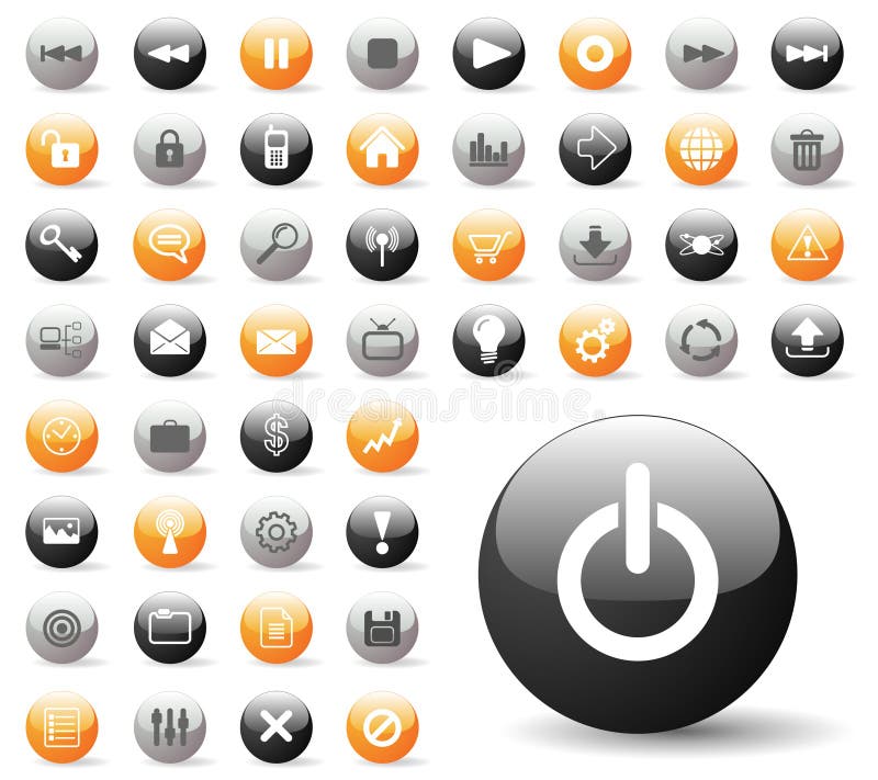 Icono brillante fijado para las aplicaciones del Web site libre illustration Icono brillante fijado para las aplicaciones del Web site libre illustration