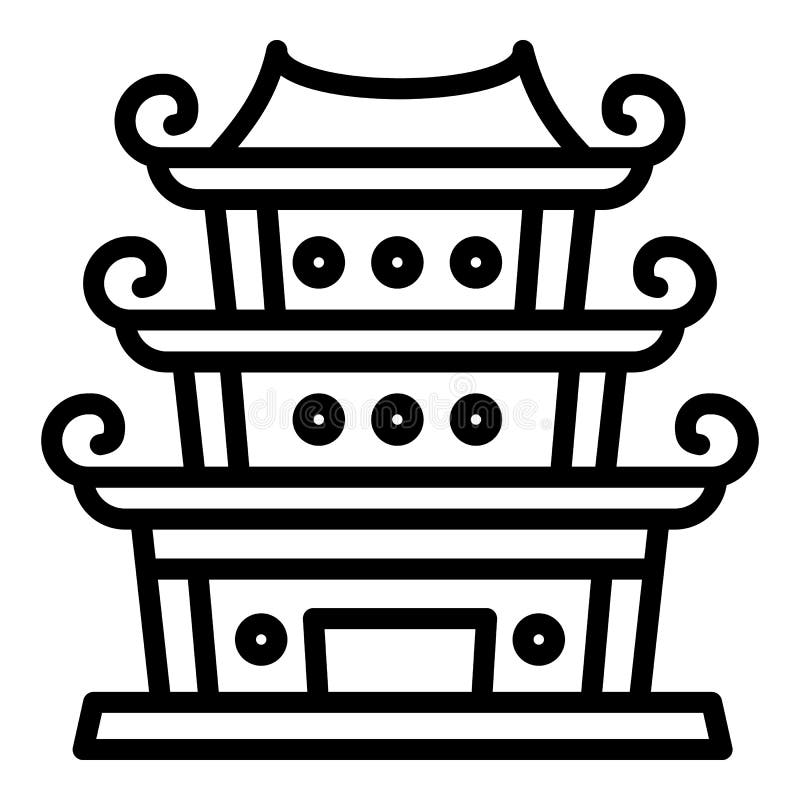 Icono Chino Del Templo, Estilo Del Esquema Ilustración del Vector -  Ilustración de objeto, majestuoso: 145187902