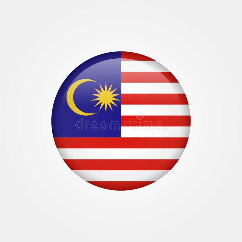 Icono común 5 de la bandera de Malasia del vector stock de ilustración Icono común 5 de la bandera de Malasia del vector stock de ilustración