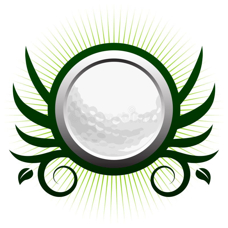 Icono con alas de la pelota de golf libre illustration Icono con alas de la pelota de golf libre illustration