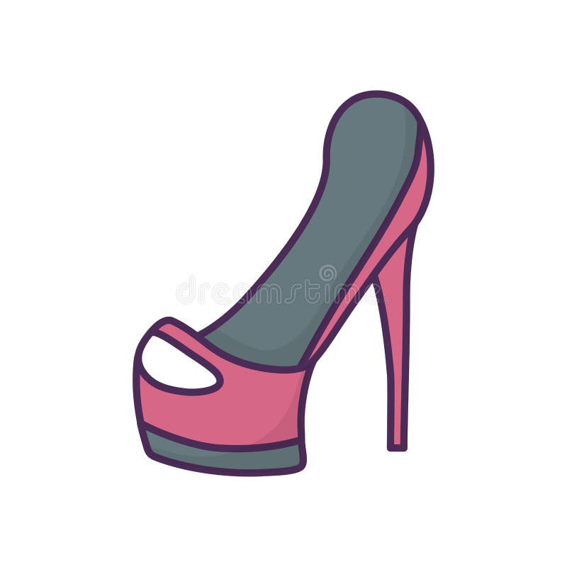 Zapatos De Tacones Mujer Icono De Moda En Estilo De Dibujos Animados  Ilustración del Vector - Ilustración de zapato, fondo: 208367059