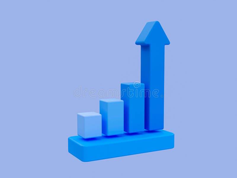 Icono de análisis de datos mínimo. finanzas en alza. moneda de refuerzo. un gráfico de barras con una flecha subiendo. stock de ilustración