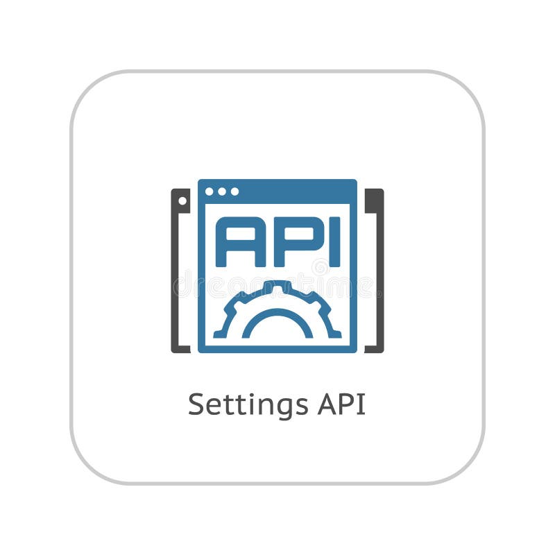 Icono de API de configuración Diseño plano