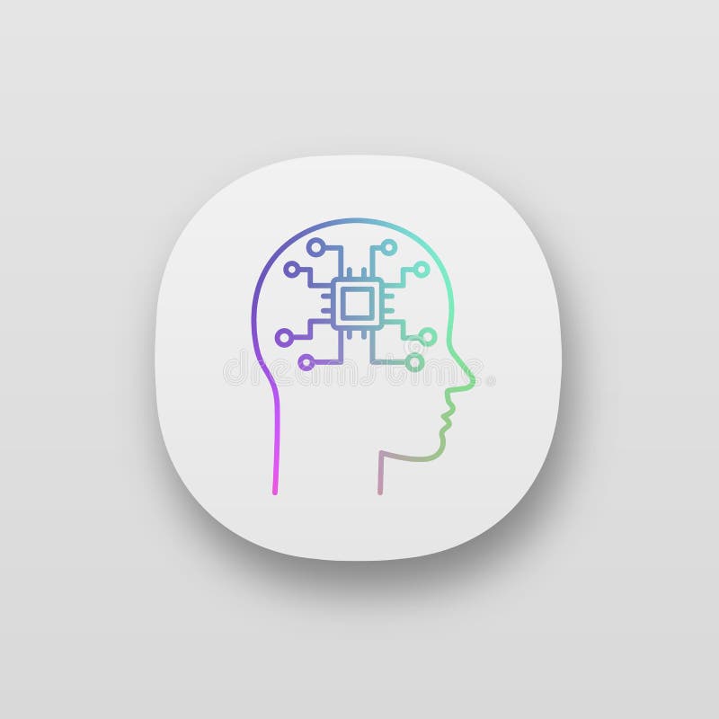 Icono de aplicación de inteligencia artificial ilustración del vector