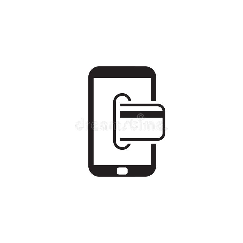Icono de banca móvil Concepto comercial Diseño plano stock de ilustración