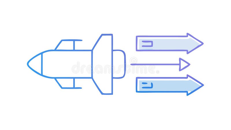 Icono de cohete o nave espacial para diseño vector de lanzamiento y progreso IA Generativa stock de ilustración