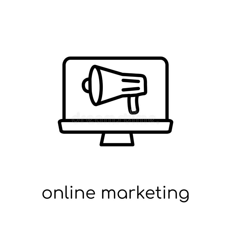 Icono de comercialización en línea de la colección del márketing stock de ilustración Icono de comercialización en línea de la colección del márketing stock de ilustración
