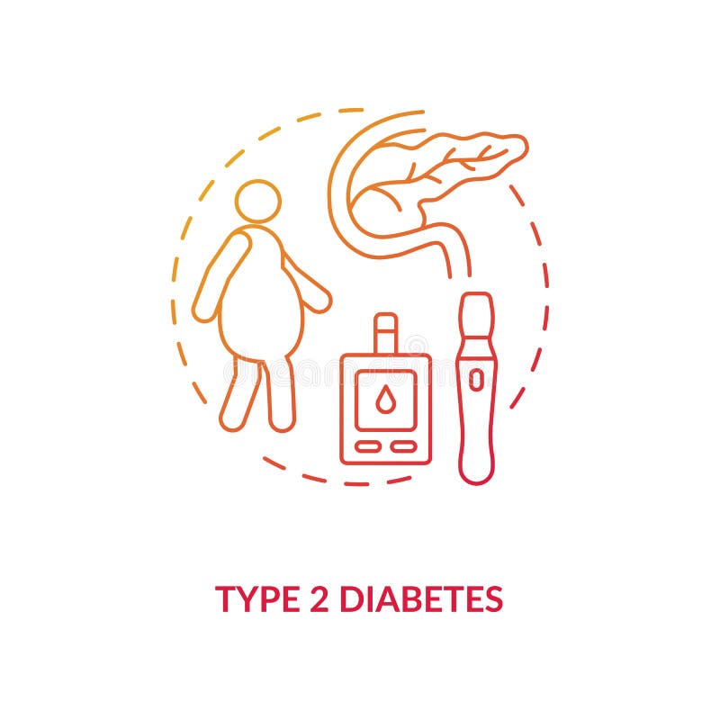 Icono De Concepto De Diabetes Tipo 2 Ilustración del Vector - Ilustración  de glucosa, nivel: 196856960