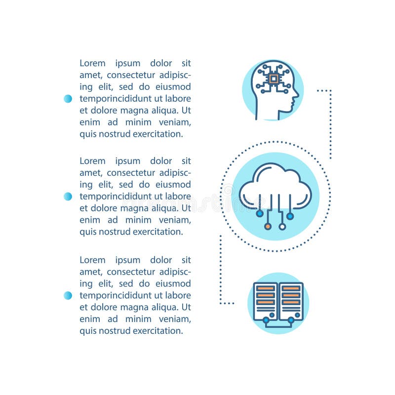 Icono de concepto de implementación de inteligencia artificial con texto stock de ilustración